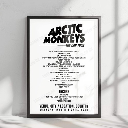 Arctic monkeys setlist poster - monkeys,