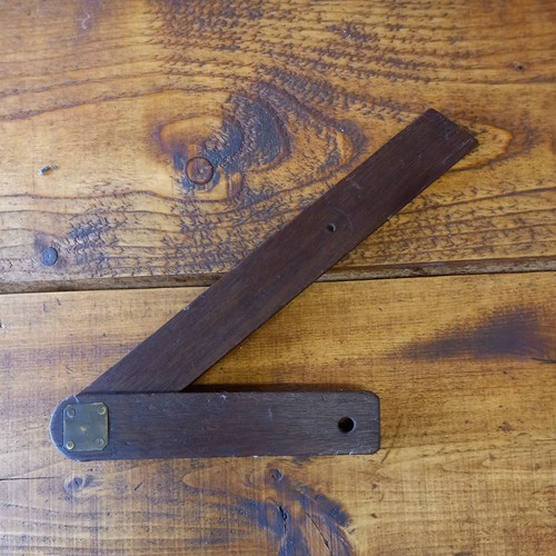 Antique wooden folding bevel - antique,