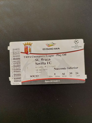 Football ticket braga v - ticket,