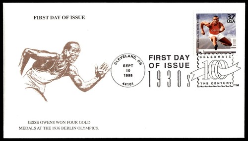 1998 fdc jesse owens - fdc,