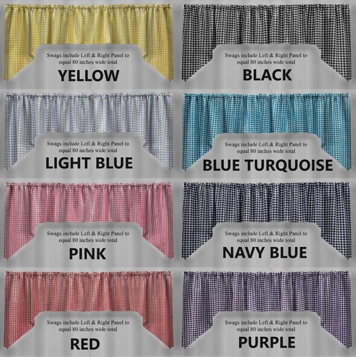 Checked gingham valances - checked,