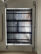 2x Black Wooden Venetian Blinds 170cm Wide for Home Office Window