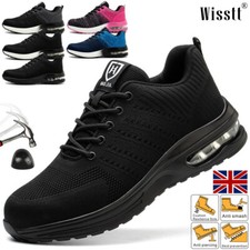 Mens ESD Womens Air Safety Shoes Work Boots Steel Toe Cap Trainers Lightweight
