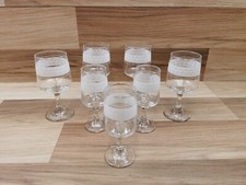 7 x Vintage Etched Band Glass