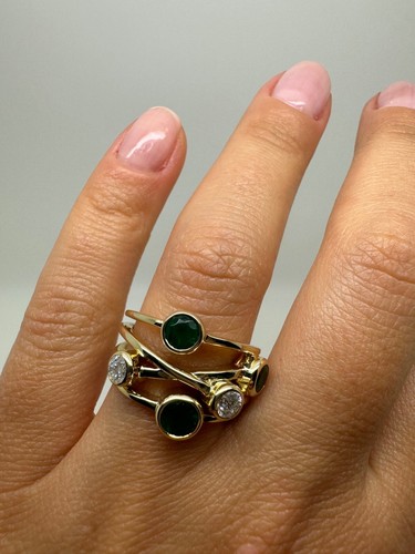 9ct yellow gold cocktail green - 9ct,