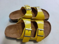 New Birkenstock Sandals Size 35, Uk 2.5 Yellow Glossy