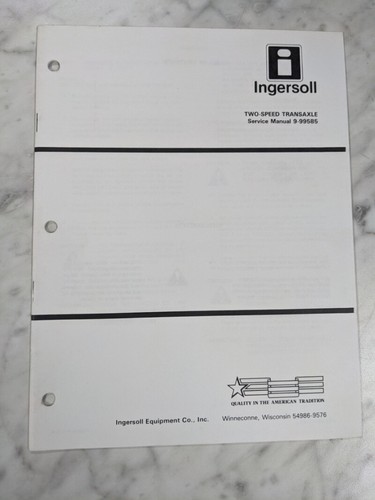 Ingersoll service manual - ingersoll,