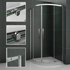 900X900mm Chrome Quadrant Shower Enclosure Corner Cubicle Glass Door Glass QRG