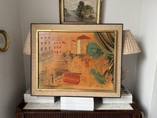 Vintage Framed Oil Painting Fauvism Raoul Dufy The 3 Masks 78x 63cm French