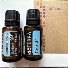 DoTerra Coast & Northern Escape essential Oil 15ml bottles 3/4 full 
