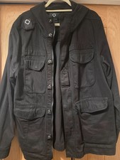 MA Strum Zip Front Hooded Field Jacket - Jet Black - Large