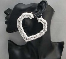 Large bamboo earrings hip - bamboo,