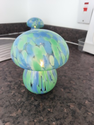 Mushroom glass battery powered - glass,