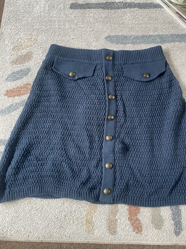 Navy knit mini - mini, skirt