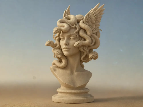 Winged medusa bust statue - medusa, –