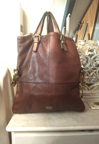 Fossil real leather - leather, brown