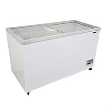Flat top glass display - flat, chest