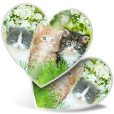 2 x Heart Stickers 10 cm -