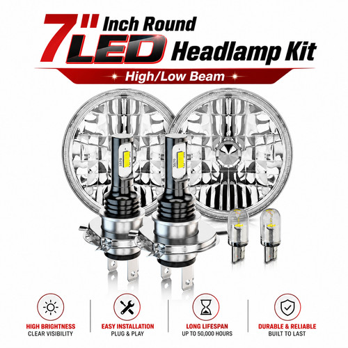 Drl led headlight high - headlight,