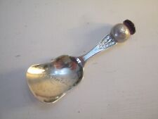 Birmingham 1924 Sterling Silver & Amethyst Thistle Caddy Spoon - Inverness