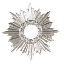 Decorative Small Round Wall Mirror Sun Star Burst Silver 19cm Decor Home