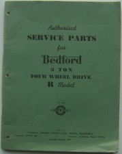 Bedford 3 Ton Four Wheel Drive R Model Original Service Parts List 1955 PS 230/1