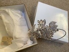 Side Tiara Richard Designs White Crystal Half Diamanté Headband