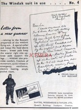 WW2 'WINDAK' Bouyant Flying Suits Advert, Small Original 1944 Print : 666/16