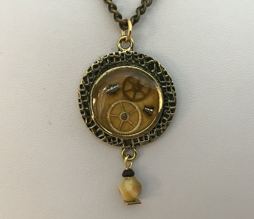 Steampunk necklace with watch - steampunk,