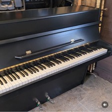 Black German Upright Piano 60% Charcoal Sheen Restored Can Deliver