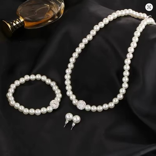 Simulated pearl necklace - simulated,