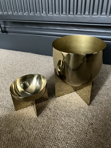 Large gold plant pot - h&m,