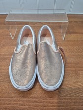 Ladies Vans Pink Metallic Slip On Trainers UK 4 EU 36.5 Brand New