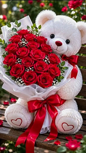 White teddy bear holding - bear,