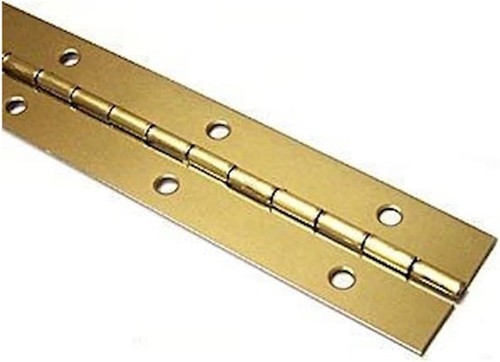 Brass plated piano hinge - plated, 6
