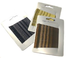 36 Long Large 6.5cm Kirby Hair Grips Clips Bobby Waved Pins Slides Black Brown