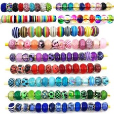 Large Hole Beads 50Pcs Silver