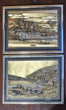 SET OF 2 VINTAGE GOLD FOIL