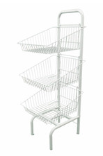 Basket Stand 3 Tier White Shop