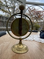 Decorative Vintage Brass Dinner Gong With Turned Wood Striker 27cm
