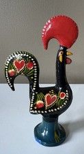 Vintage Hand Painted Metal Portuguese Cockerel Figurine Folk Art Giftable