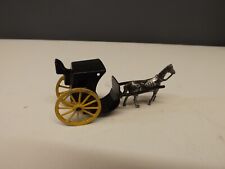 Vintage Cast Iron Metal Horse Drawn Carriage W/ Yellow Wheels~Made In England