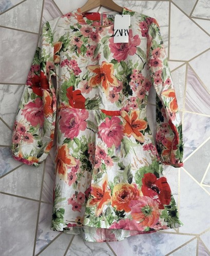 Zara linen floral naya mini - zara,