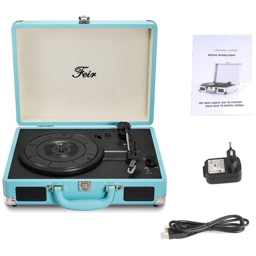 Vintage blue record player - vintage,