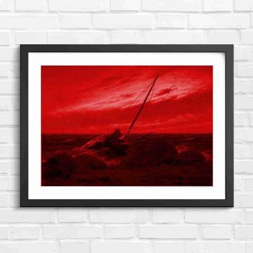Stormy seascape wrecked ship - wrecked,