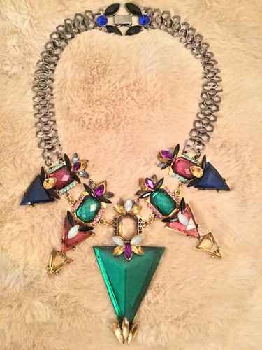 Multi coloured stone necklace - multi-coloured,