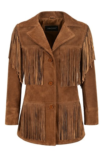 Ladies fringes leather jacket - ladies,