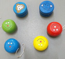 Wooden Yoyos in assorted designs. Pack of Six.