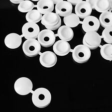 25 X Screw Caps White Plastic Screw Cover Hinged Fold Over Fits Size  6-8 Gauge