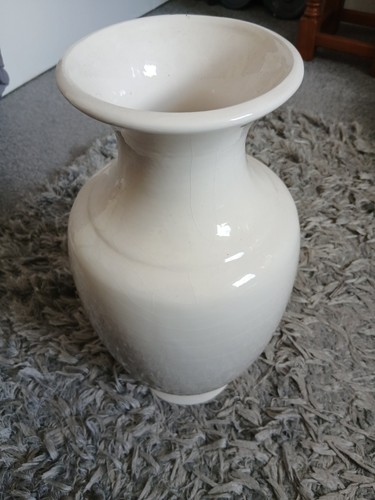 White porcelain tall vase - porcelain,